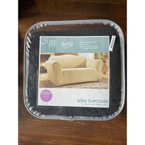 Sure Fit Designer Black Stripes Sofa Cover 74''- 96' New Package